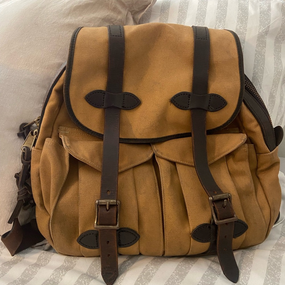 Filson genuine leather backpack